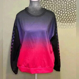 Pixie Lady - Ombré sweatshirt w/racing detail on sleeve - Large